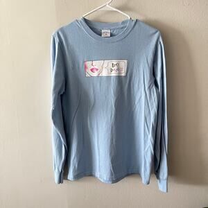 Noah NYC "Let's Dance" Long Sleeve Tee Womens Small Light Blue Casual Streetwear